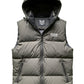 Dark Olive Puffer Vest with Black Hood