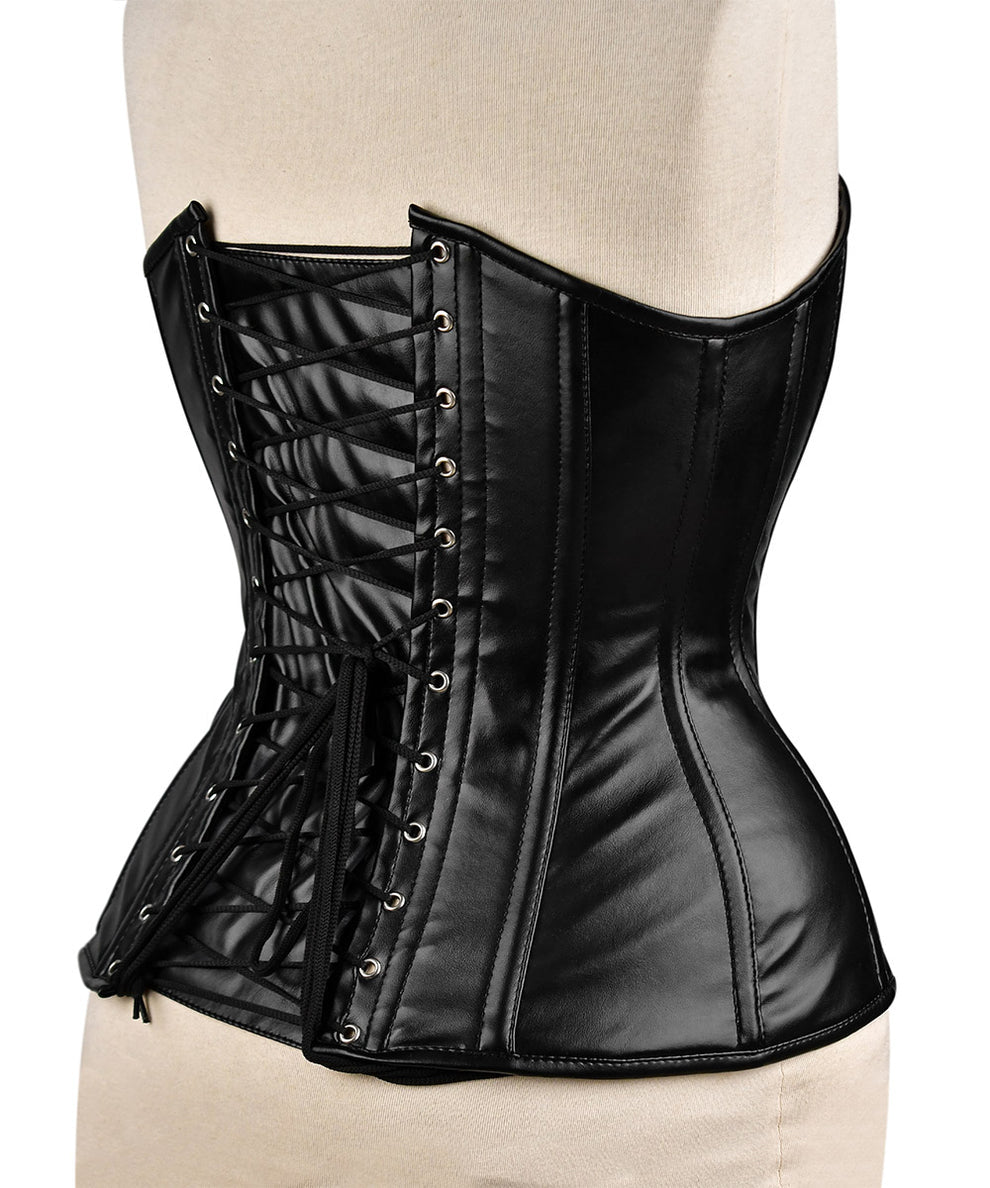 Handmade Faux Leather Overbust Corset  Waist Training & Body Shaping