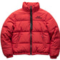 Red Quilted Puffer Jacket with Black Zipper