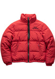 Red Quilted Puffer Jacket with Black Zipper
