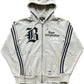 Distressed Off-White Zip Hoodie  Gothic "B" Branddept Vintage Style