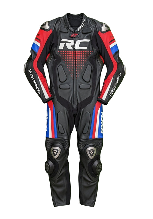 Perforated One Piece Leather Racing Suit