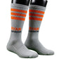 Gray Sports Sock with Orange Accents