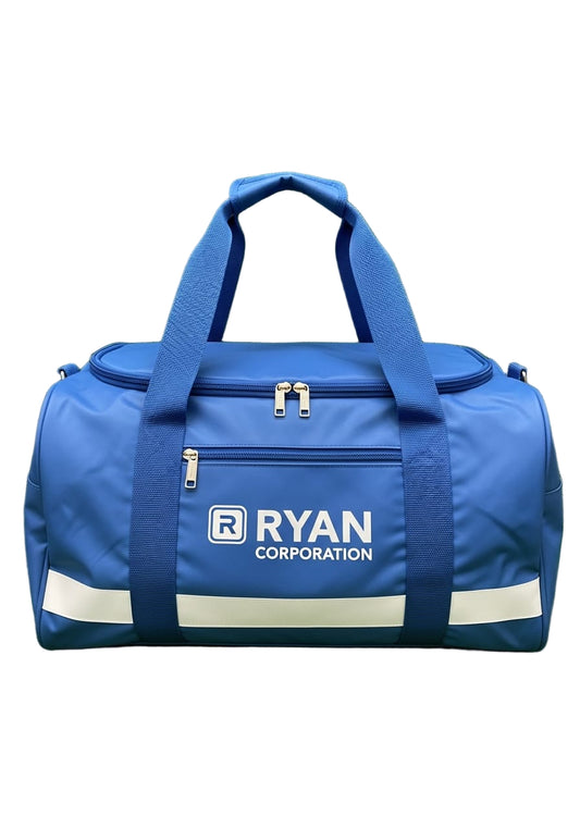 Blue Duffel Bag with White Ryan Corporation