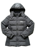 Black Quilted Puffer Jacket with Detachable Hood