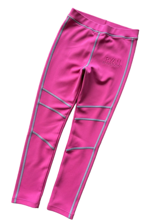 Bright Pink Leggings with Gray Seams