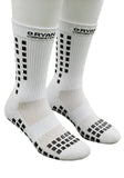 White Athletic Socks with Black Grip Sole