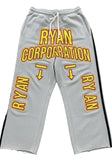 Gray Sweatpants with Distressed Glow Text, Arrows, and Side Stripes  Ryan Corporation