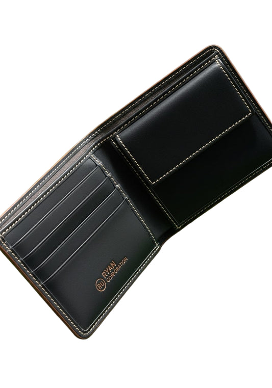Black & Dark Brown Leather Wallet Ryan Corporation