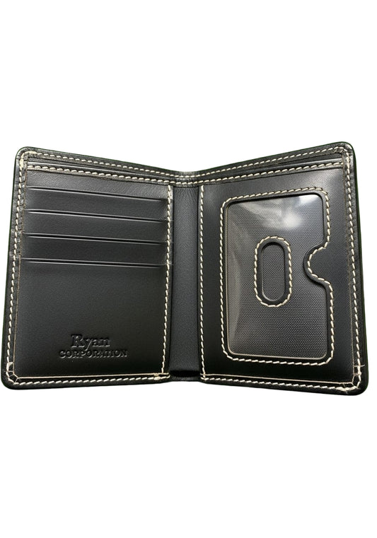 Black Leather Wallet with Off-White Stitching  Ryan Corporation