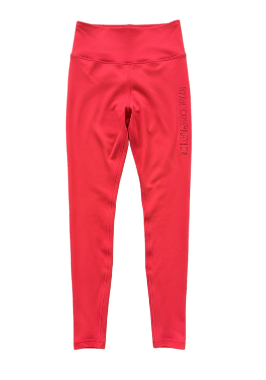 Vibrant Red Leggings with Side Branding