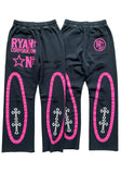 RYAN CORP Gothic Sweatpants  Pink Cross