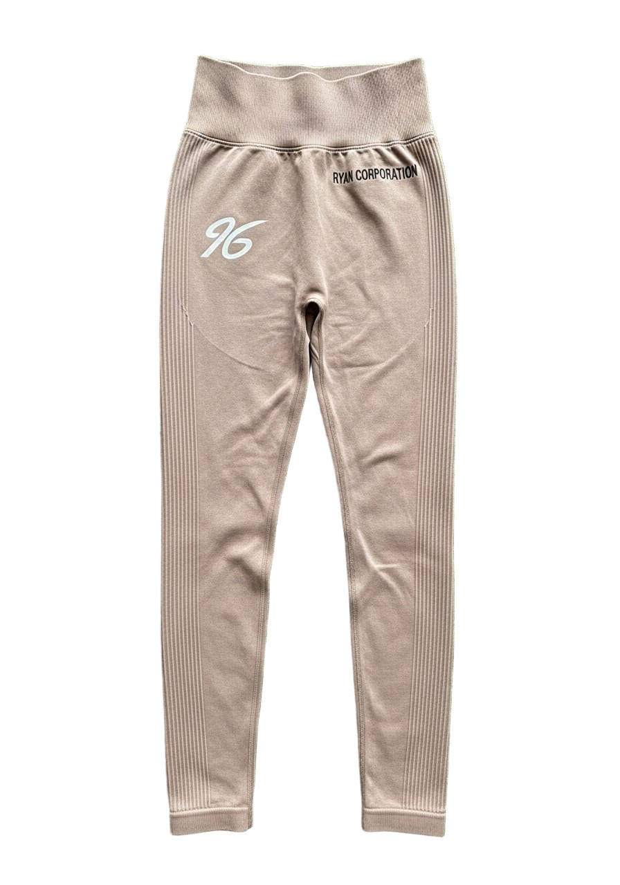 Light Brown Ribbed Seamless Leggings
