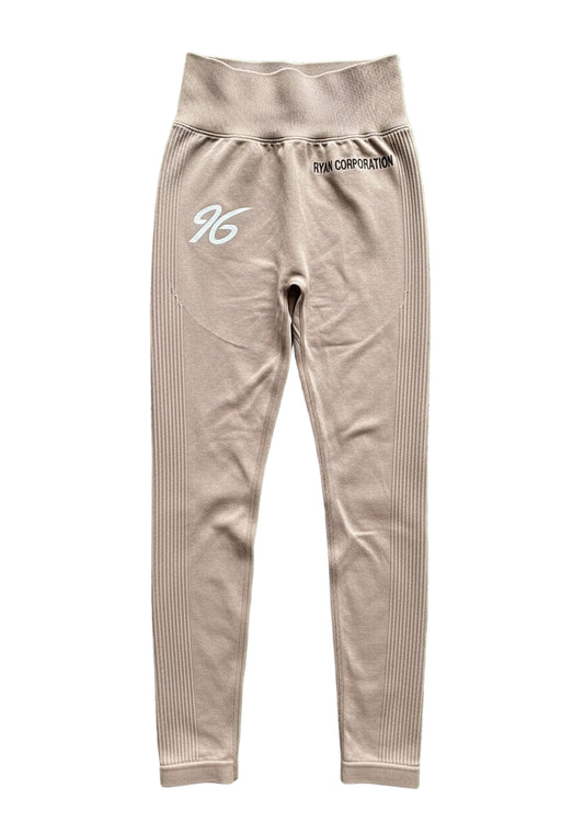 Light Brown Ribbed Seamless Leggings