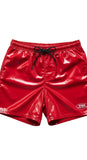 PVC Shiny Bright Red Swim Shorts